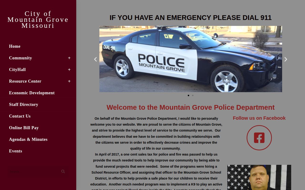Wright County Mountain Grove Police Department arrest record source page