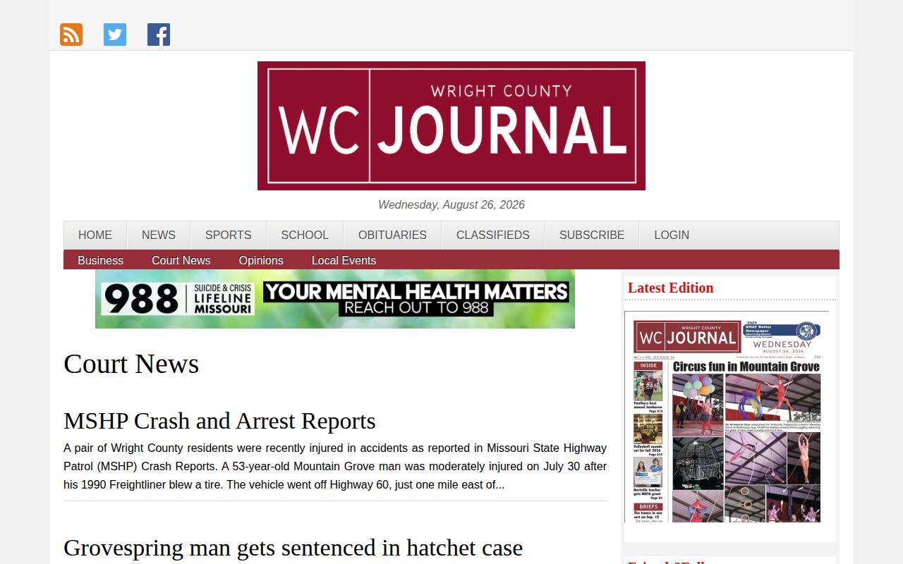Wright County crime news Court News archive source page